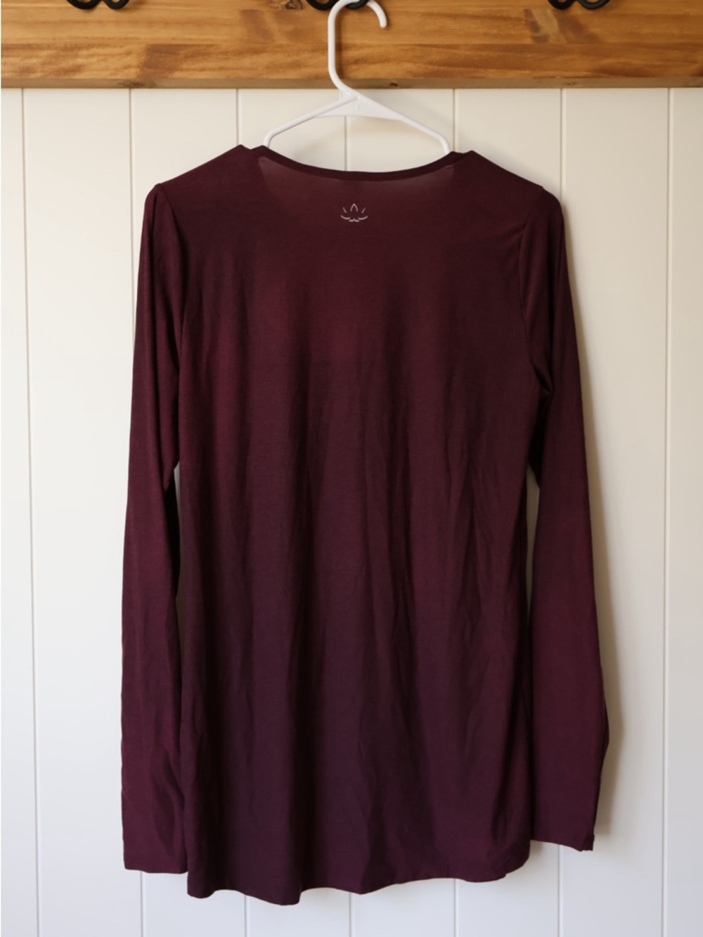 Beyond the Bump Long Sleeve Crewneck Top - Burgundy Wine - Picture 5 of 5